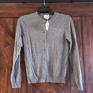 Valentine’s Day sweater by crewcut size 14 new with tags, gray and faux diamonds